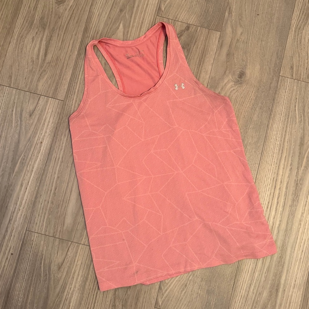 Under Armour Pink Seamless Racerback Workout Tank Top | Women’s XL | HeatGear